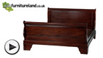 Watch Sleigh Solid Mahogany Double Bed with High Footboard video