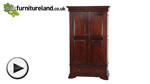 Watch Sleigh Solid Mahogany Double Wardrobe video