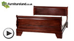 Watch Sleigh Solid Mahogany King-Size Bed with High Footboard video
