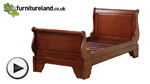 Watch Sleigh Solid Mahogany Single Bed video