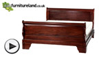 Watch Sleigh Solid Mahogany Super King-Size Bed with High Footboard video