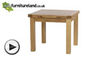 Watch 3ft x 3ft Solid Oak Extending Dining Table (Seats up to 6 people Extended) video