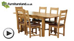 Watch 4ft 3" x 3ft Rustic Solid Oak Extending Dining Table + 6 Oak Chairs video