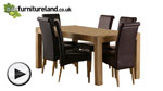 Watch Alto Solid Oak 6ft x 3ft Dining Table + 6 Brown Scroll back chairs video