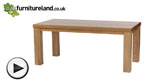 Watch Contemporary 6ft x 3ft Solid Oak Dining Table video