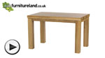 Watch Contemporary Chunky 4ft x 2ft 6" Oak Dining Table video