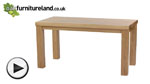 Watch Contemporary Chunky 5ft x 2ft 6" Oak Dining Table video