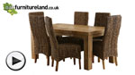 Watch Mantis Light Solid Mango 6ft x 3ft Dining Table + 6 Highback Grass Chairs video