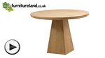 Watch Solid Oak Round Table with Pyramid Base video