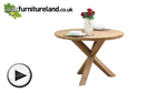 Watch Solid Oak Round Table with Crossed Legs video
