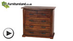 Watch Tokyo Brown Teak Mango Chest of Drawers video