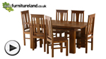 Watch Tokyo Brown Teak Mango 6ft x 3ft Dining Table + 6 Tokyo Brown Chairs video