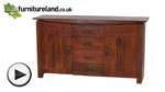 Watch Tokyo Brown Teak Mango Large Sideboard video