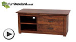 Watch Tokyo Brown Teak Mango Widescreen TV + DVD Cabinet video