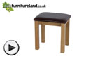 Watch Tokyo Solid Oak and Brown Leather Dressing Table Stool video
